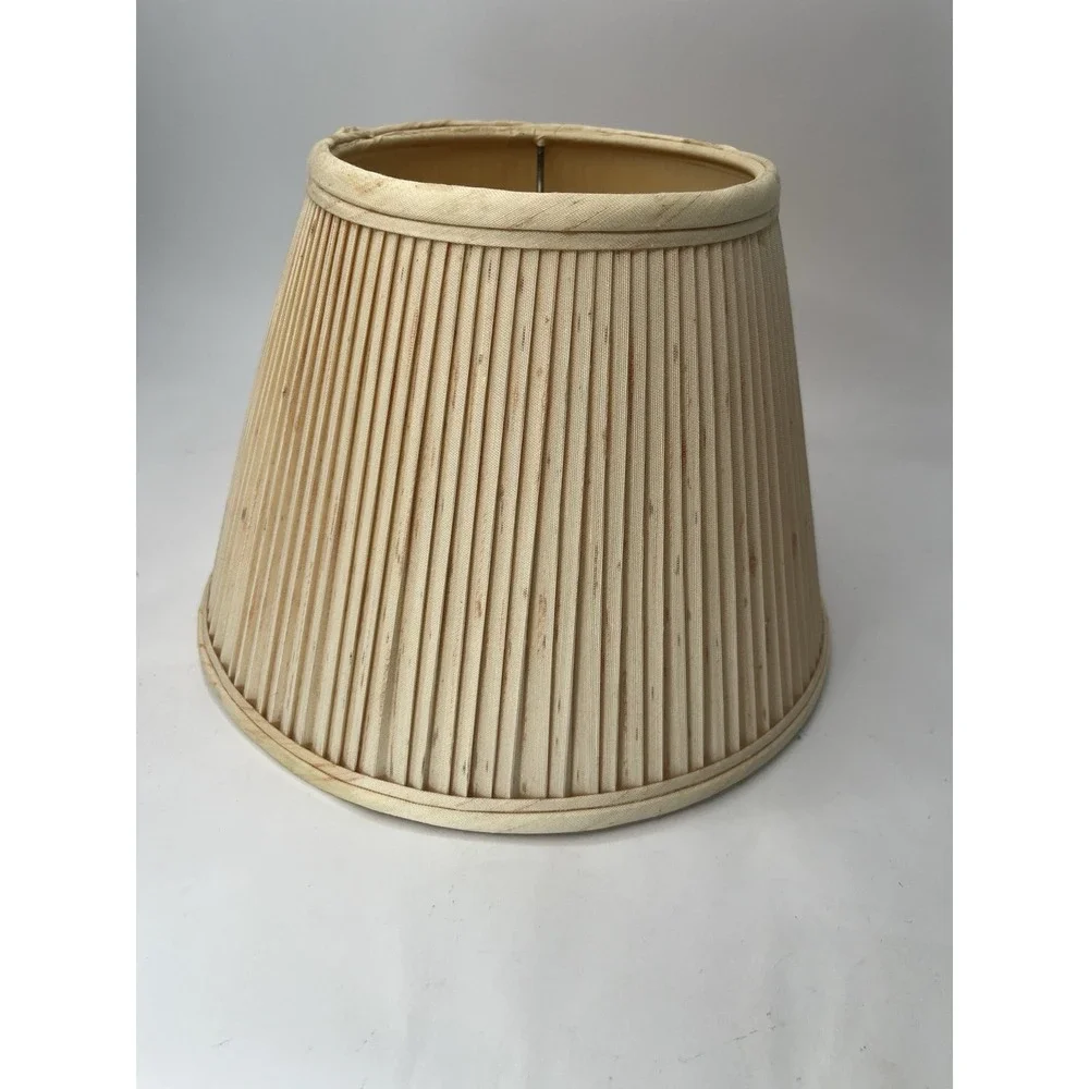 Vintage Pleated Speckled Lamp Shade Bell Shape Cottage Farmhouse Decor